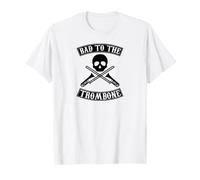 Gráfico de Bad To The Trombone Pun Skull Camiseta