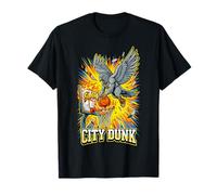 Gráfico de Baloncesto City Dunk con aro de Golpe en Llamas Camiseta