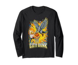 Gráfico de Baloncesto City Dunk con aro de Golpe en Llamas Manga Larga