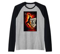 Gráfico de Baloncesto Machacando mi Camino a la Cima Camiseta Manga Raglan