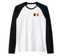 Gráfico de bandera de Bélgica para hombres, mujeres y niños Camiseta Manga Raglan