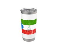 Gráfico de bandera de Guinea Ecuatorial para hombres, mujeres y niños Vaso térmico de acero inoxidable de doble pared