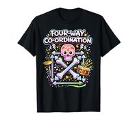 Gráfico de Baquetas con diseño de Calavera de Cuatro vías Camiseta