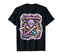 Gráfico de Baquetas con diseño de Calavera de Cuatro vías Camiseta