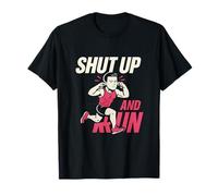 Gráfico de barra de motivación para entrenamiento de gimnasio Shut Up And Run Camiseta