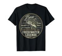 Gráfico de Bass Fishing Freshwater Legends Camo Lake Camiseta