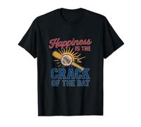 Gráfico de béisbol Happiness Is the Crack of the Bat Camiseta