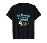 Gráfico de Burbuja de discurso Pregúntame sobre mi Unicornio Vaquero Camiseta