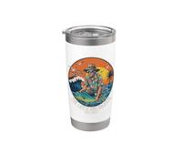 Gráfico de captura y liberación del atardecer del océano Mahi Fishing Vaso térmico de acero inoxidable de doble pared