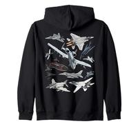 Gráfico de cazas furtivos supersónicos de múltiples Jets Sudadera con Capucha