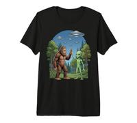 Gráfico de Ciencia ficción sobre ovnis de Bigfoot Alien High Five Camiseta Premium