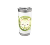 Gráfico de color de té verde japonés de Matcha Cute Cat Vaso térmico de acero inoxidable de doble pared