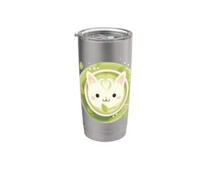 Gráfico de color de té verde japonés de Matcha Cute Cat Vaso térmico de acero inoxidable de doble pared