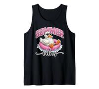 Gráfico de Color Rosa con diseño de Bonito Estampado Summer Vibes Cool Duck Shades Camiseta sin Mangas