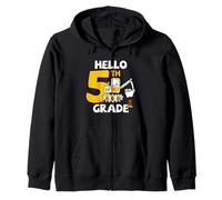 Gráfico de construcción de Regreso a Clases de 5to Grado de Excavadora Sudadera con Capucha
