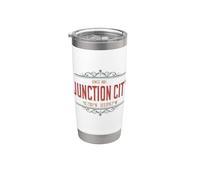 Gráfico de coordenadas GPS vintage de Junction City California USA Vaso térmico de acero inoxidable de doble pared