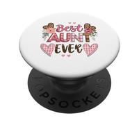 Gráfico de corazón Floral Best Aunt Ever Cute PopSockets PopGrip Adhesivo
