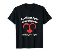 Gráfico de corazón para Parejas con Ojos bloqueados Desde el Primer Camiseta