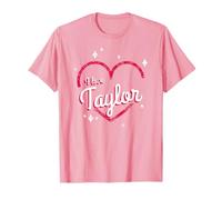 Gráfico de corazón rosa I Love Taylor Camiseta