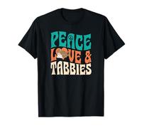 Gráfico de corazón y Signo de Paz de Peace Love and Tabbies Camiseta