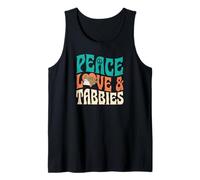 Gráfico de corazón y Signo de Paz de Peace Love and Tabbies Camiseta sin Mangas