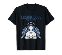 Gráfico de Cosmic Soul on Duty Zodiac Angel Space Age Camiseta
