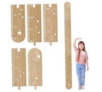 Gráfico de Crecimiento de Madera para Pared con Huecos en Forma de Estrella de 64 gráficos de Crecimiento para niños con Escala Clara 5 Sección fácil ensamblaje para hogar, Preescolar, jardín de infa