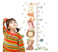Gráfico de crecimiento para niños, calcomanías de pared de gráfico de crecimiento de altura de animales, calcomanías de pared de animales, calcomanías de pared extraíbles de PVC para niños, calcomanía