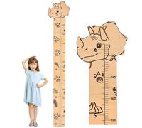 Gráfico de crecimiento para niños, diseño de jirafa de dibujos animados de PVC montado en la pared | Divertida herramienta de medición de altura calcomanía de tabla de crecimiento | Medida de altura