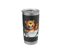 Gráfico de cuidado bucal para amantes de los osos de peluche y los cepillos Vaso térmico de acero inoxidable de doble pared