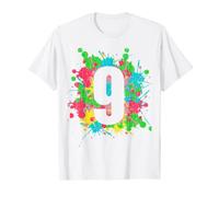 Gráfico de cumpleaños de nueve fiestas de cumpleaños para chico niña Camiseta