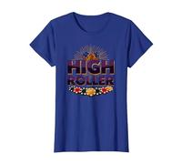 Gráfico de Dados y fichas de Casino High Roller Gambling Camiseta, Mujer, Azul Real, 3XL