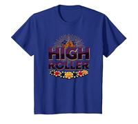 Gráfico de Dados y fichas de Casino High Roller Gambling Camiseta, Niños, Azul Real, 3 años