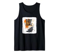 Gráfico de declaración Cada paso cuenta para un ambiente positivo Camiseta sin Mangas