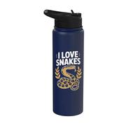 Gráfico de declaración de entusiasta audaz I Love Snakes Stainless Steel Insulated Water Bottle