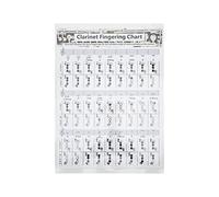 Gráfico de dedos de clarinete : guía de entrenamiento portátil y ligera para principiantes, con acordes y tabla de dedos, ideal para aulas y estudios, recubierto resistente, tamaño