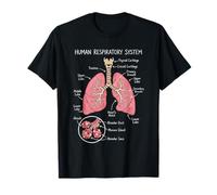 Gráfico de Diagrama de anatomía del Sistema respiratorio Humano pulmones Camiseta