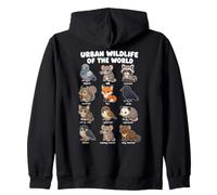 Gráfico De Dibujos Animados Lindo De Vida Silvestre Urbana Sudadera con Capucha