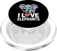Gráfico de dibujos animados lindo I Love Elephants PopSockets PopGrip para MagSafe