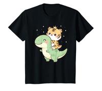 Gráfico de Dinosaurio T-Rex montado en Gatito Tigre Camiseta