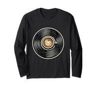 Gráfico de Disco de Vinilo de café para DJs Amantes de la música Manga Larga