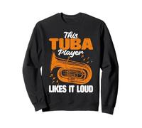 Gráfico de diseño de tuba, divertido jugador de tuba de orquesta de latón Sudadera