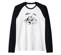 Gráfico de divulgación de la Historia de UAP de Egipto sobre pirámides OVNI Camiseta Manga Raglan