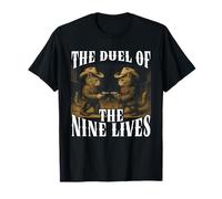 Gráfico de duelo de dos gatos con diseño campestre de Cowboy Cat Camiseta