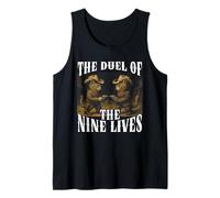 Gráfico de duelo de dos gatos con diseño campestre de Cowboy Cat Camiseta sin Mangas