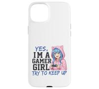 Gráfico de Estilo Anime de Yes I'm A Gamer Girl Try To Keep Up Carcasa para iPhone 15 Plus
