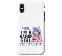 Gráfico de Estilo Anime de Yes I'm A Gamer Girl Try To Keep Up Carcasa para iPhone X/XS