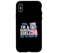 Gráfico de Estilo Anime de Yes I'm A Gamer Girl Try To Keep Up Carcasa para iPhone X/XS