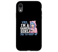 Gráfico de Estilo Anime de Yes I'm A Gamer Girl Try To Keep Up Carcasa para iPhone XR