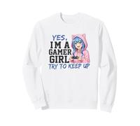 Gráfico de Estilo Anime de Yes I'm A Gamer Girl Try To Keep Up Sudadera